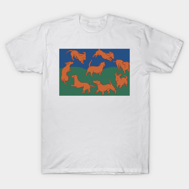 Dancing Dachshund Styleized T-Shirt by myweirdbrain